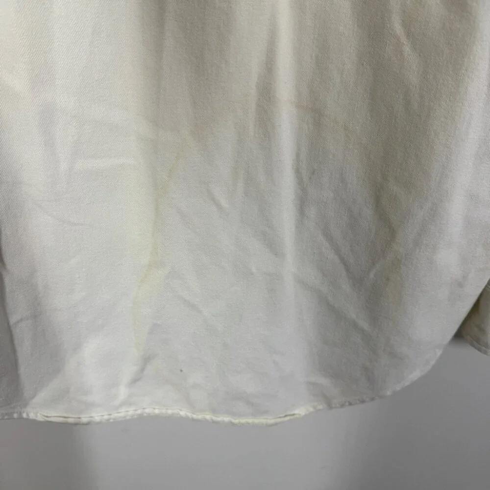 Vintage Levi’s White Western Button Up Shirt Mens Size S Classic Denim Style
